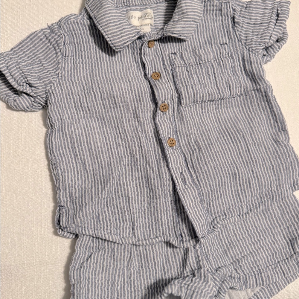 Two piece matching seersucker